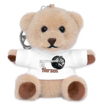 Reitbeteiligung im Herzen Geschenk für Pferdefreun - Teddy Schlüsselanhänger - Weiß - Vorne