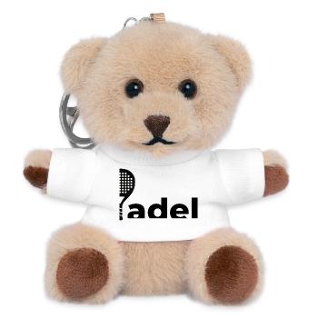Padel-Schläger-Logo | Minimalistisches Sportdesign - Teddy Schlüsselanhänger - Weiß - Vorne