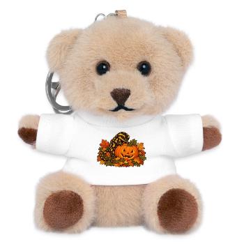 Salamander am Kürbis - Teddy Schlüsselanhänger - Weiß - Vorne