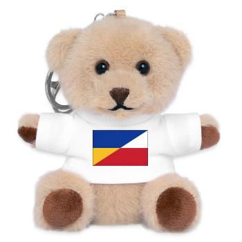 Ukraine-Polnische Flagge – Ukrainische und Polnische Einheit - Teddy Schlüsselanhänger - Weiß - Vorne