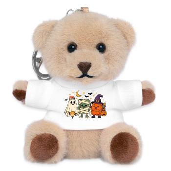 Halloween Schulsachen - Süße Kostüme Geist, Hexe - Teddy Schlüsselanhänger - Weiß - Vorne