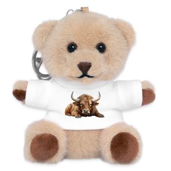 Bulle Kuh Ochse - Teddy Schlüsselanhänger - Weiß - Vorne
