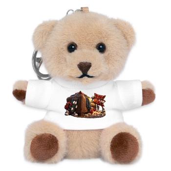 Die Fernbedienung auf der Flucht – Versteckspiel - Teddy Schlüsselanhänger - Weiß - Vorne