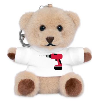 Akkubohrer - Teddy Schlüsselanhänger - Weiß - Vorne