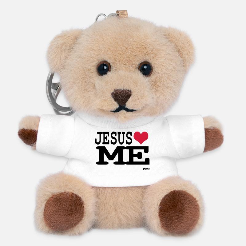jesus loves me - Teddy Schlüsselanhänger - Weiß