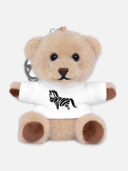 Zebra - Porte-clés ourson - blanc