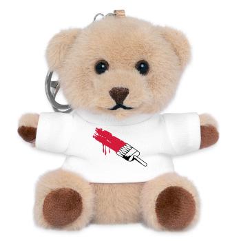 Pinsel mit Farbe - Teddy Schlüsselanhänger - Weiß - Vorne