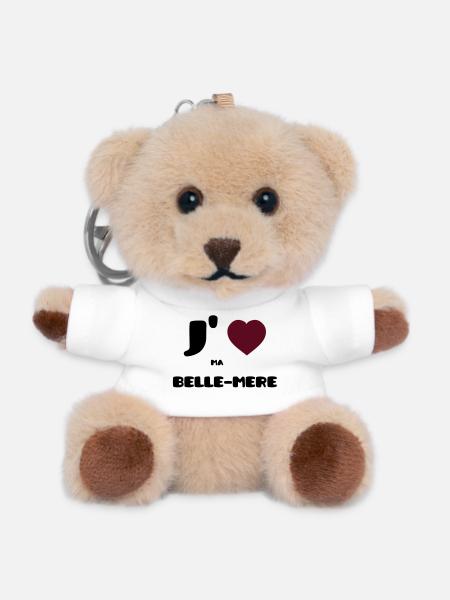 I love my mother (V) - Teddy Keyring - white