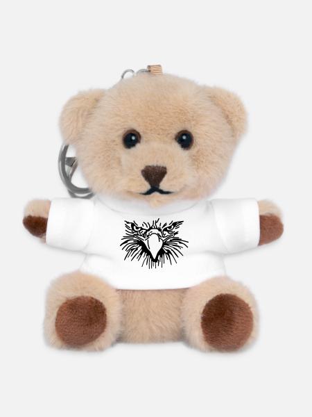 Böser Greif,Vogel,Geier,Adler,Raubvogel - Teddy Schlüsselanhänger - Weiß