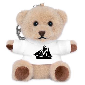 Zweimaster - Teddy Keyring - white - Front