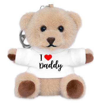 i love daddy - Teddy Keyring - white - Front