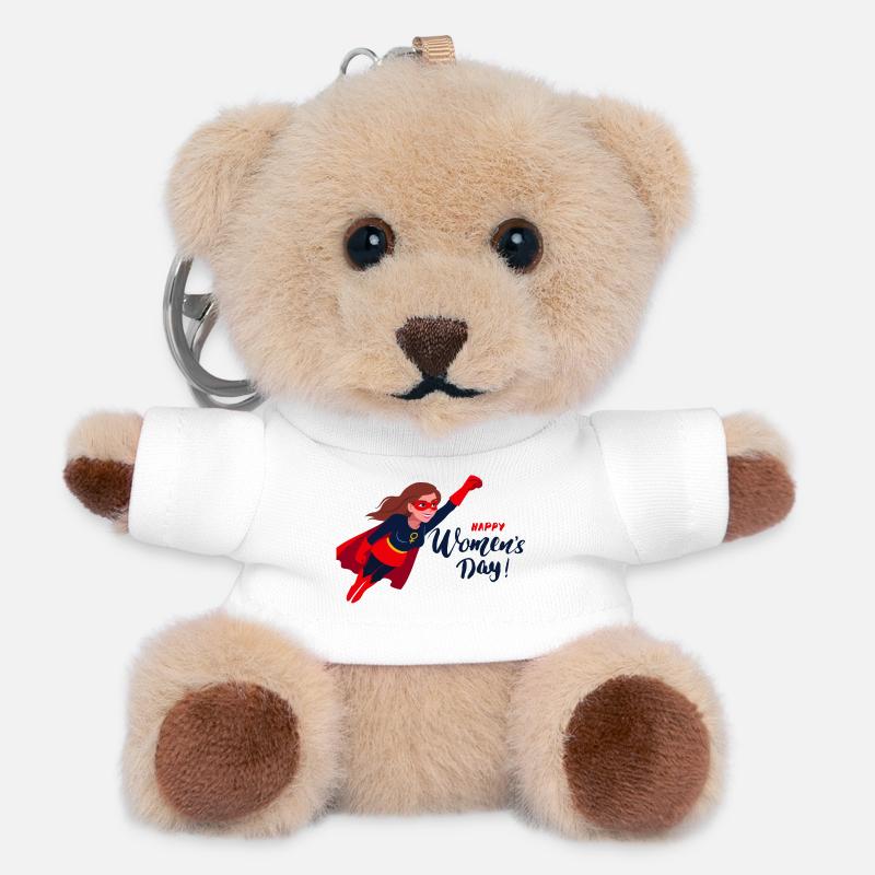 International Women's Day - Teddy Keyring - white