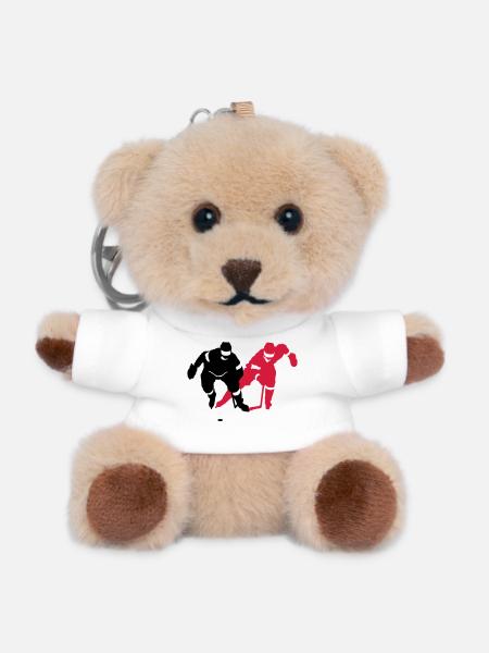 Hockey - Porte-clés ourson - blanc