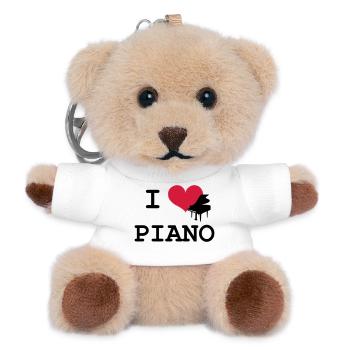 I Love Piano - Porte-clés ourson - blanc - Devant