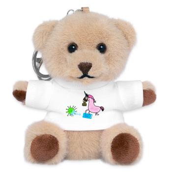 Corona mask unicorn virus disinfection - Teddy Keyring - white - Front