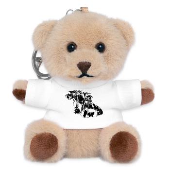 Cow black - Teddy Keyring - white - Front