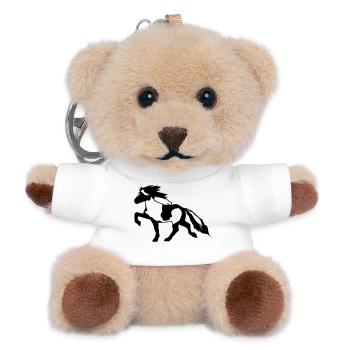 Icelandic Horse Tick 7, Pinto Riding Icelandic - Teddy Keyring - white - Front