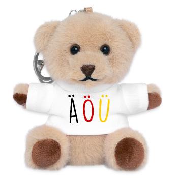 Deutsche Sprache German Language Umlaut Flagge - Teddy Schlüsselanhänger - Weiß - Vorne