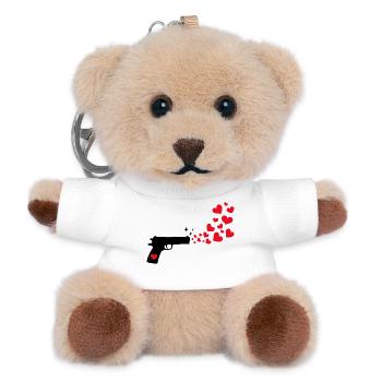 Peace Movement Heart Peace Love Statement - Teddy Keyring - white - Front