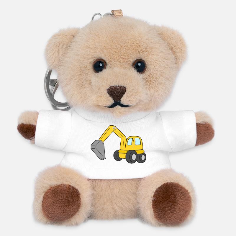 Bagger - Teddy Schlüsselanhänger - Weiß