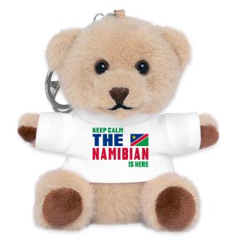 Keep Calm Namibia flag design - Teddy Keyring - white - Front