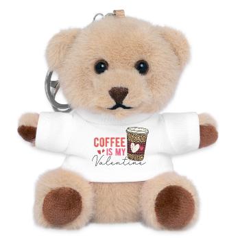Coffee is My Valentine - Teddy Keyring - white - Front