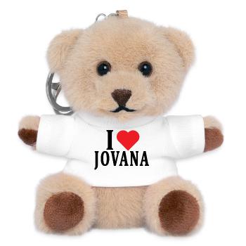 t-shirt J’aime Jovana idée cadeau t-shirt - Porte-clés ourson - blanc - Devant