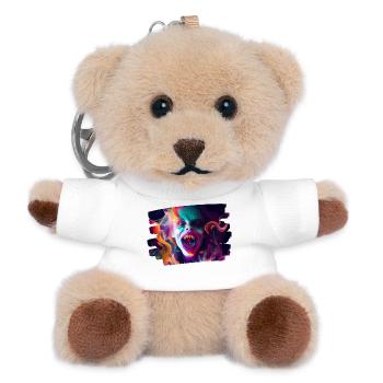 kunst kreativ lustig horror monster techno party - Teddy Schlüsselanhänger - Weiß - Vorne