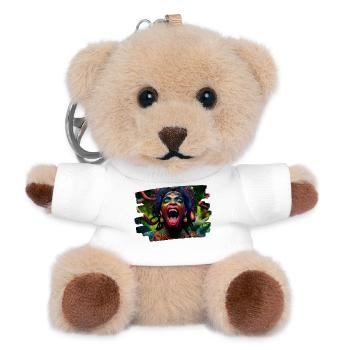 kunst kreativ lustig horror monster techno party - Teddy Schlüsselanhänger - Weiß - Vorne