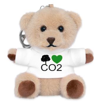 I Love CO2 Heart Graphic - Teddy Keyring - white - Front