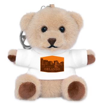 Orlando Skyline Badge Orange - Teddy Keyring - white - Front