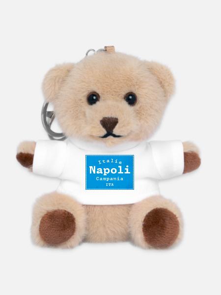 Napoli Blau Stadtzeichen ITA - Teddy Schlüsselanhänger - Weiß