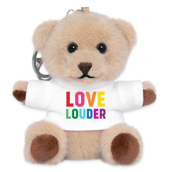 Mois de la fierté LGBTQ - Love Louder - Porte-clés ourson - blanc - Devant
