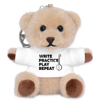 Motivierender Banjo Spruch - Teddy Schlüsselanhänger - Weiß - Vorne
