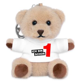 Ich bin schon 1 - Teddy Schlüsselanhänger - Weiß - Vorne