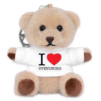 I LOVE SVENDBORG - Teddy Schlüsselanhänger - Weiß - Vorne