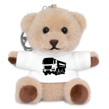 Trucker Leben LKW Fahrer - Teddy Schlüsselanhänger - Weiß - Vorne