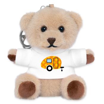 Caravan Ostern Blumen Muster Camping Wohnwagen Fan - Teddy Schlüsselanhänger - Weiß - Vorne