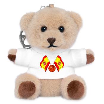 Zwei spanische Flaggen kreuzten Basketball Spanien - Teddy Schlüsselanhänger - Weiß - Vorne