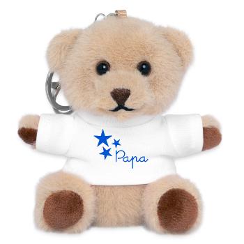FÊTE DES PÈRES. BONNE FÊTE PAPA. PAPA. BONNE FÊTE. - Porte-clés ourson - blanc - Devant