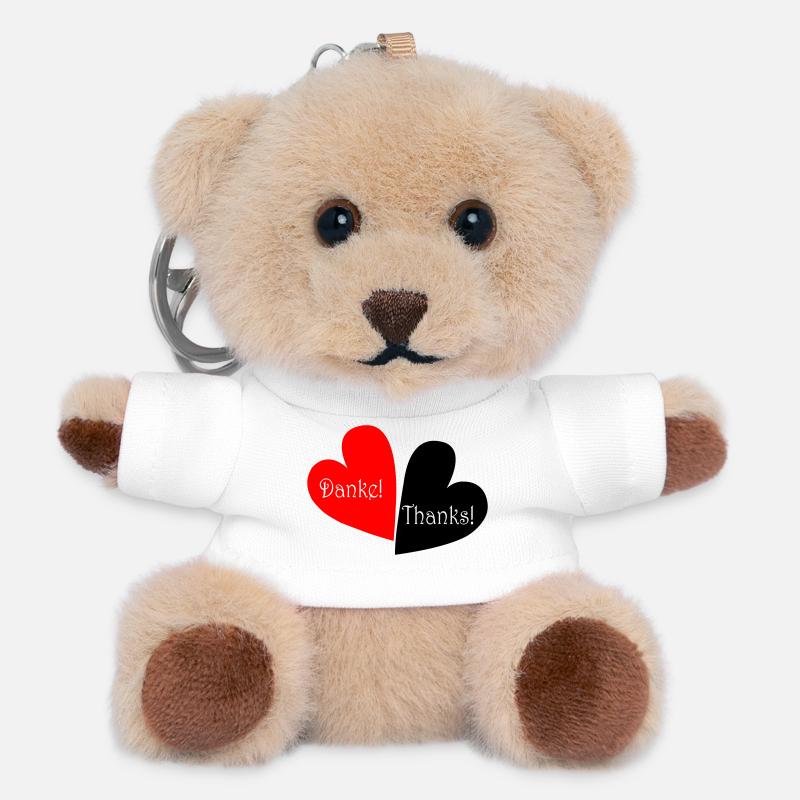 Danke Thanks Herz - Teddy Schlüsselanhänger - Weiß