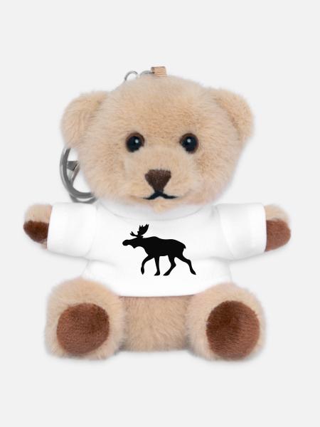 Norwegen - Elch - Teddy Schlüsselanhänger - Weiß