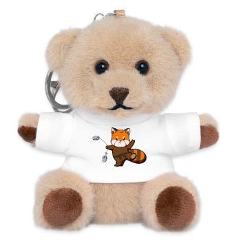 Cute Panda Does Kung Fu - Teddy Keyring - white - Front