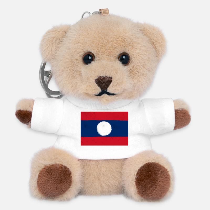 Flag of Laos - Teddy Keyring - white