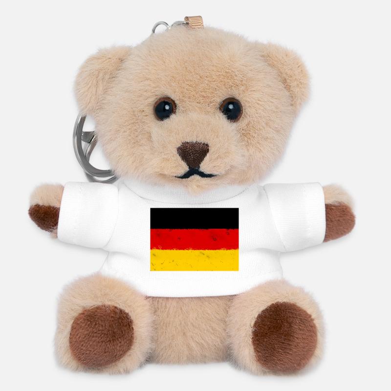Drapeau de l’Allemagne - Porte-clés ourson - blanc