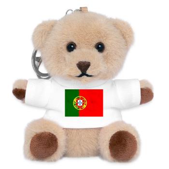 Drapeau du Portugal - Porte-clés ourson - blanc - Devant