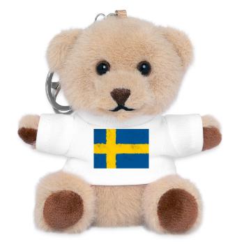 Flag of Sweden - Teddy Keyring - white - Front