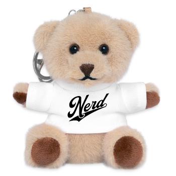 NERDY forever - NERD retro schwarz - Teddy Schlüsselanhänger - Weiß - Vorne