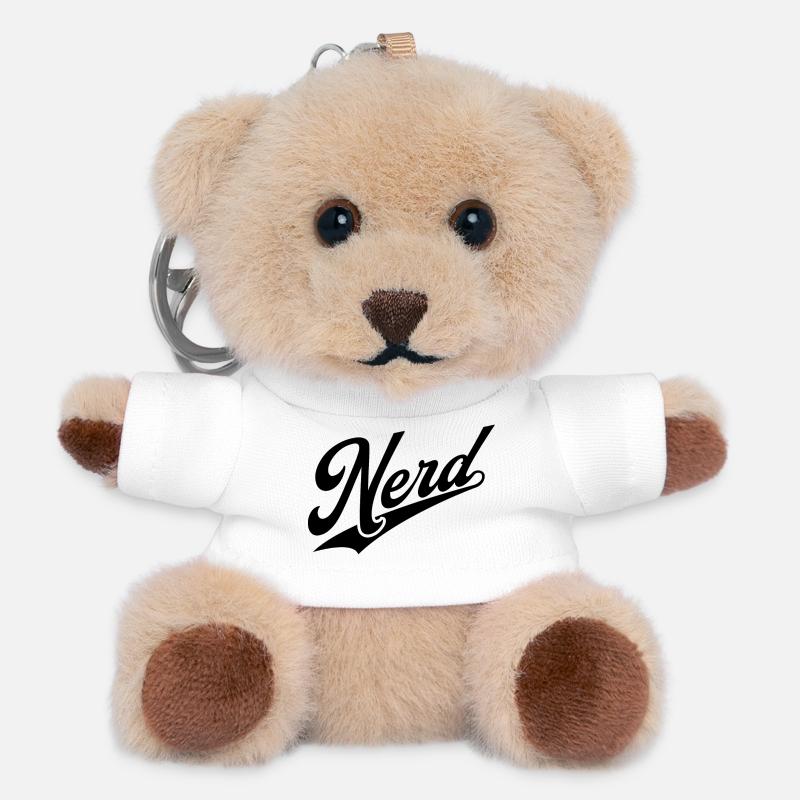 NERDY forever - NERD retro schwarz - Teddy Schlüsselanhänger - Weiß