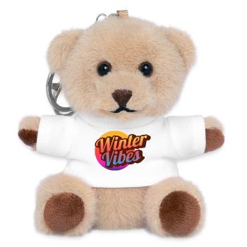 Winter Vibes Retro Gradient - Teddy Keyring - white - Front